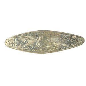 Sterling Silver Engraved Large Barrette 3.5"